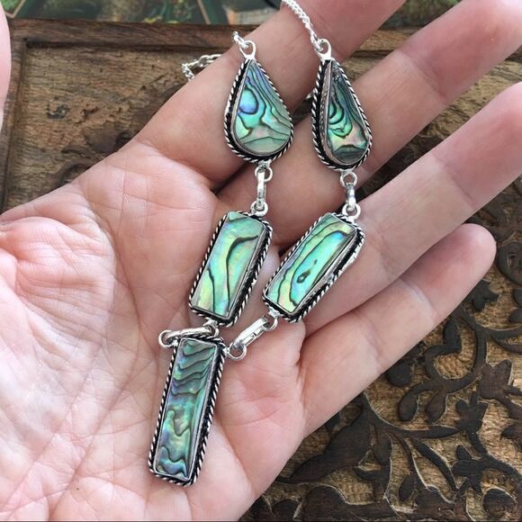 Abalone Shell Sterling Silver Necklace - Picture 4 of 5